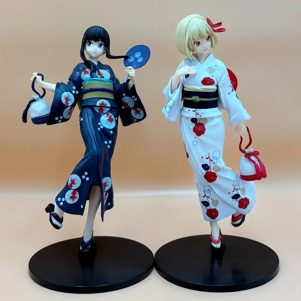 New Lycoris Recoil Nishikigi Chisato Inoue Takina Wafuku Travel Ver. PVC Anime Action Figures Kimono Model Collection Toys