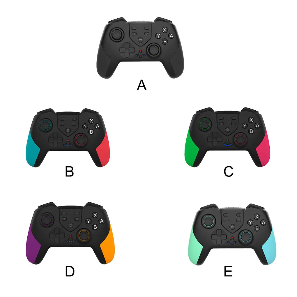 Wireless Gamepad Vibration Joystick Bluetooth-compatible Game Controller Replacement for Nintendo Switch, Green Pink