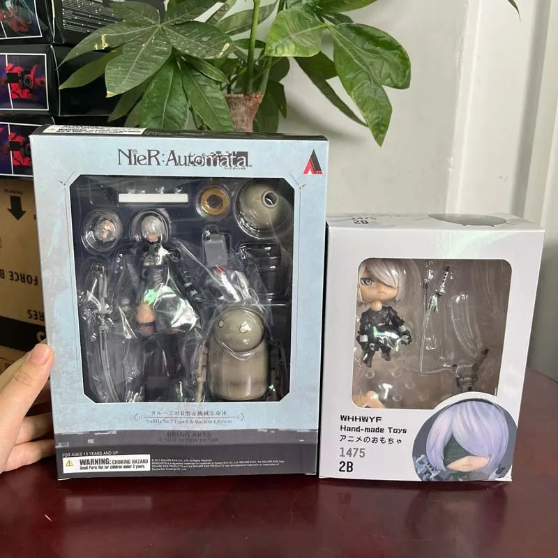 1475 NieR: Automata 2B & Machine Lifeform Figure YoRHa No.2 Type B Action Figure Model Toy Joint Movable Doll Desktop Decoration