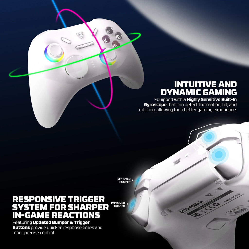 FANTECH WGP15 V2 Wireless Gamepad Hall Effect Joysticks Triggers RGB Light 1000HZ Gaming Controller For PC/Switch/Phone/TV
