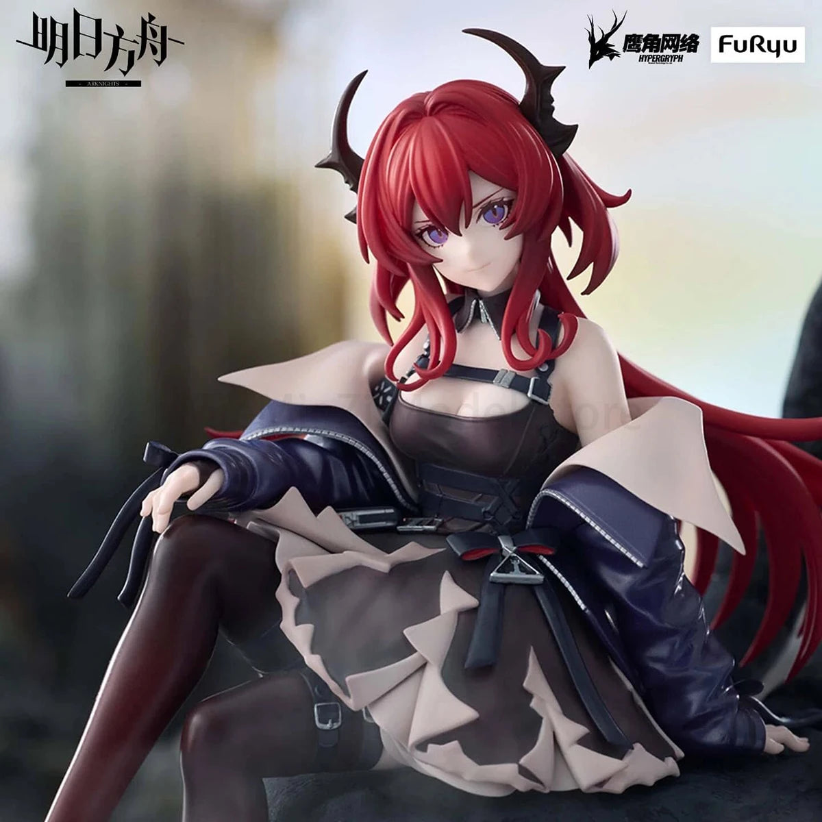 Original Genuine FuRyu Prepainted Noodle Stopper Figure Arknights Surtr H=15cm Garage Kit Model Decoration Game Figure Gift