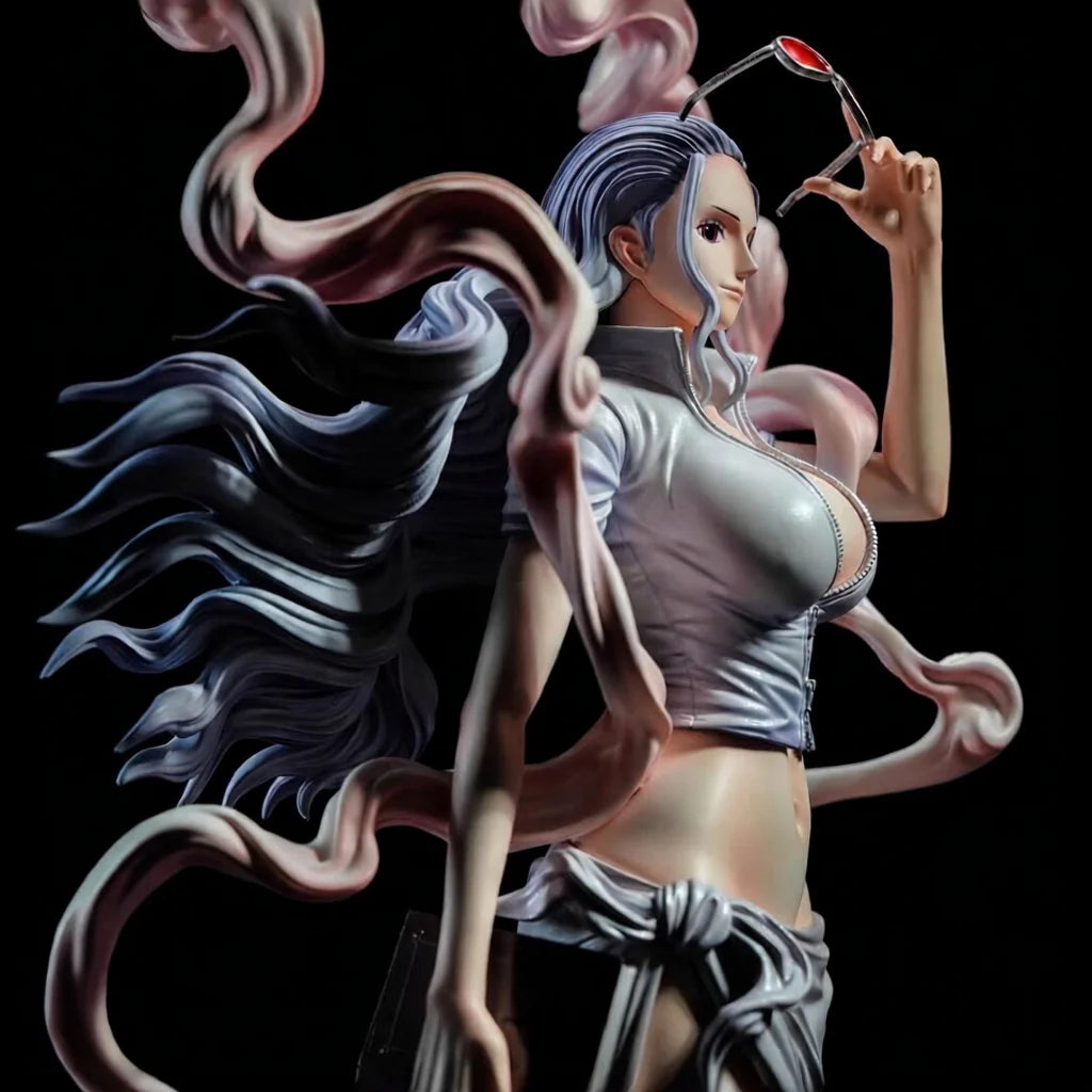 One Piece Anime Figures Nico Robin Wano Arc Figure 32CM PVC Statue White Dress With Pink Smoke Effect Collectible Grade