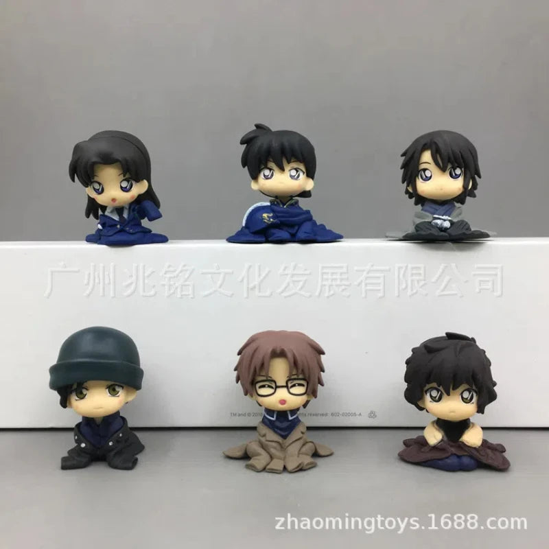 Anime Detective Conan q-version Mini Sitting posture Action Figure PVC Model Toys Doll Car ornament decoration Collectible Gifts