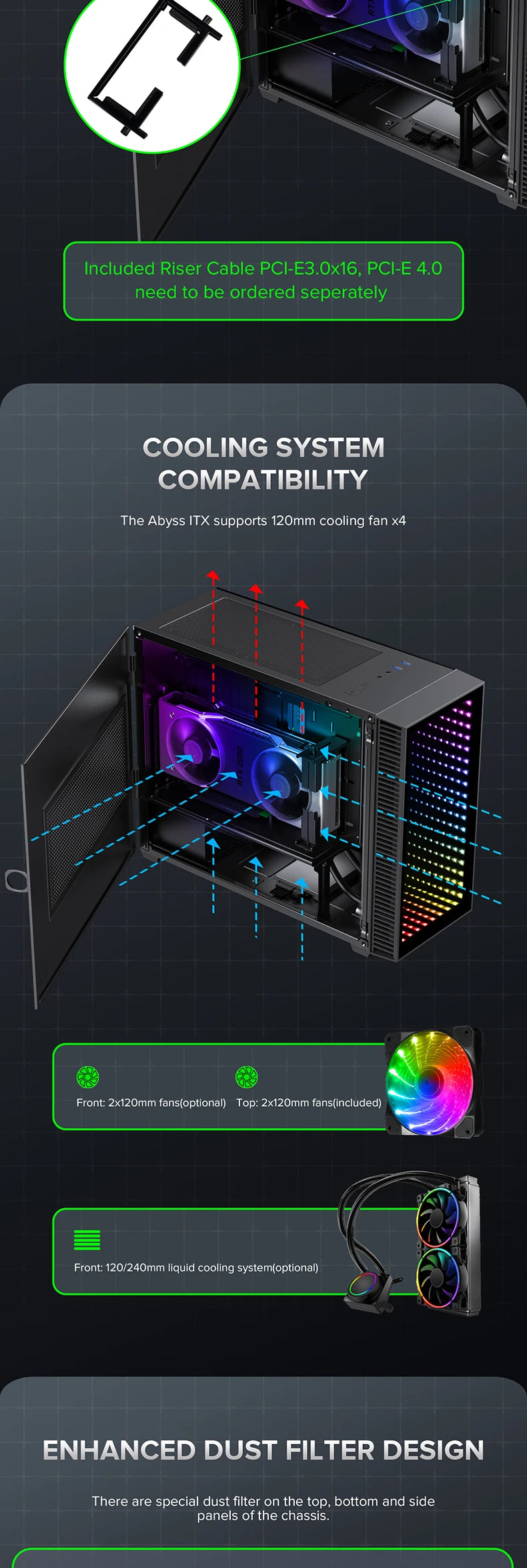 Gaming-PC Desktop-Computer Gaming ITX ATX Computergehäuse 
