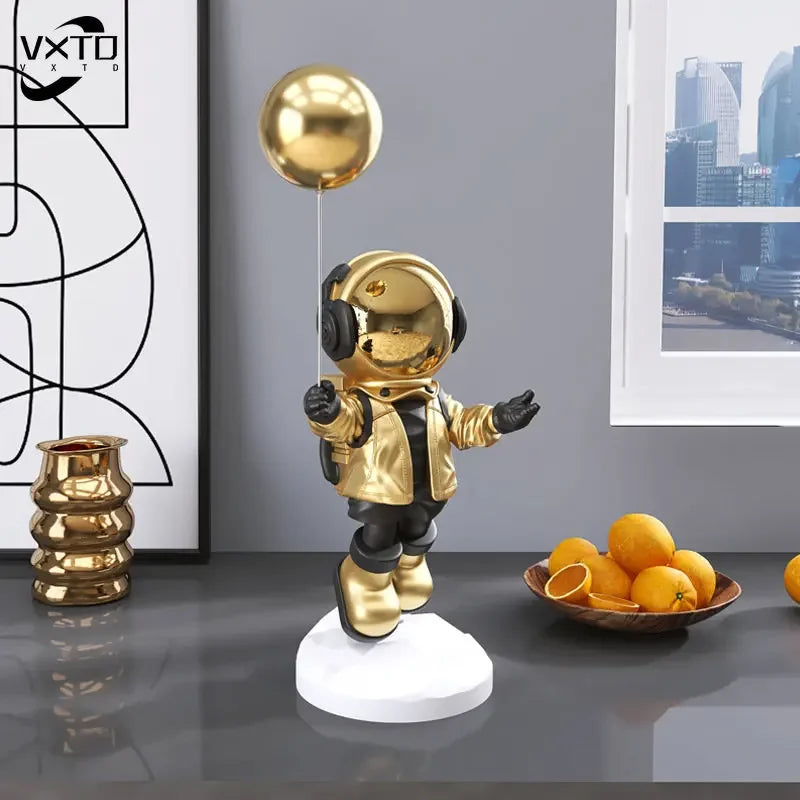 Balloon Astronaut Resin Ornaments, Home Decor Crafts, Statue, Office Desk Figurines, Decoration, Bookcase Sculpture, Crafts