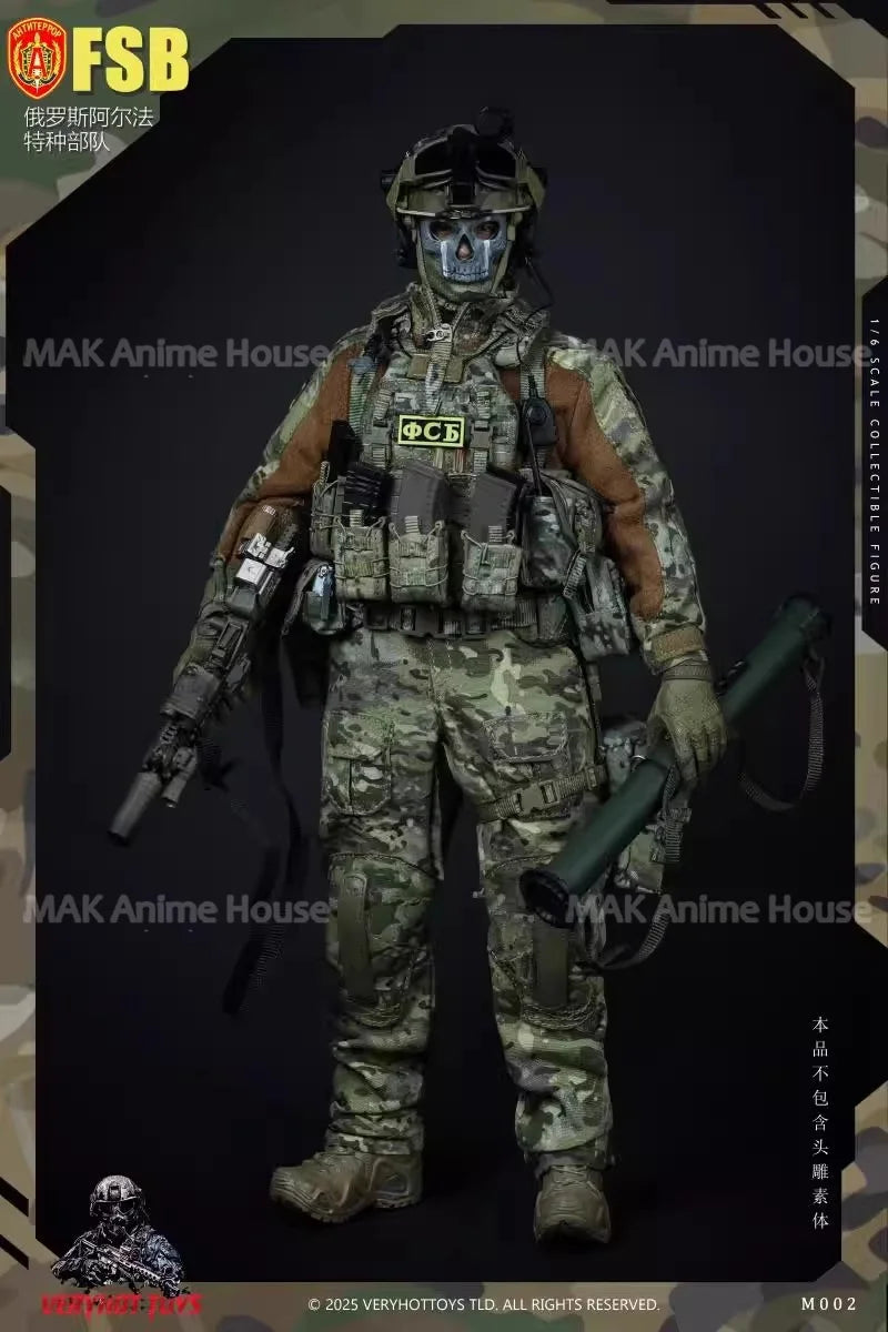 VERYHOT M002 1/6 Russian Alpha Special Forces Clothing Accessories Set Model Fit 12''Male Soldier Action Figure Body Doll
