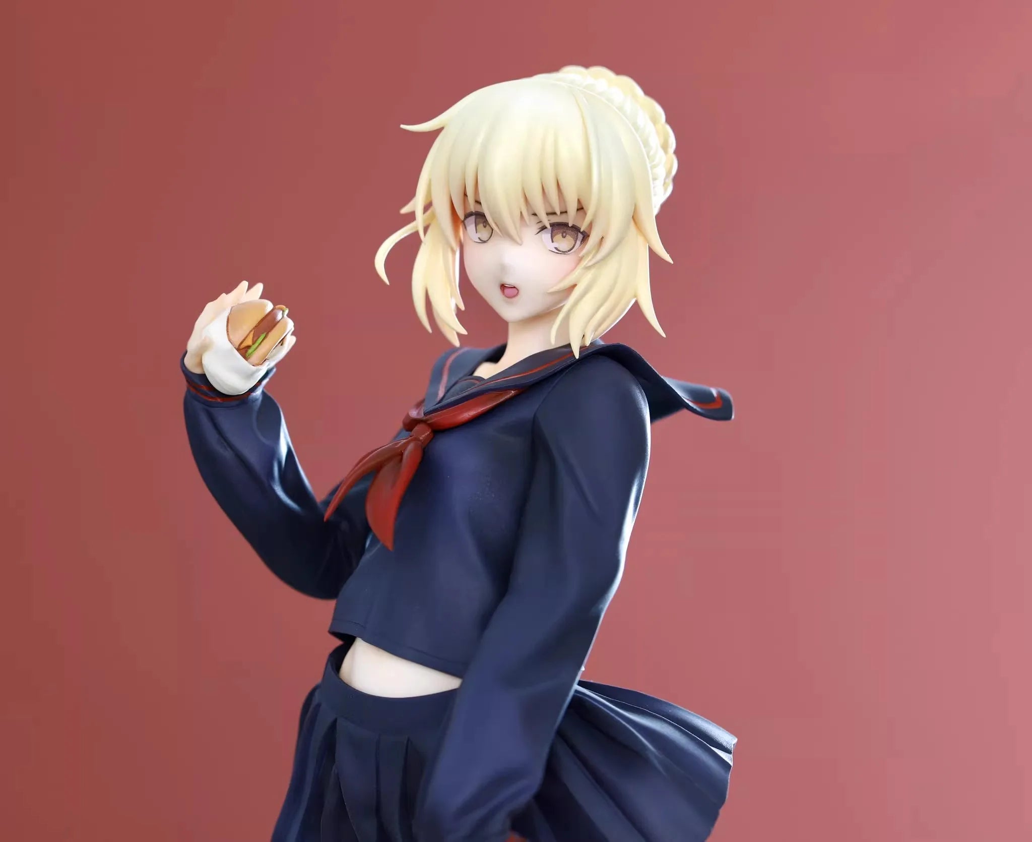 GK 1/6 Scale Anime Female WF2019s Burger King Fate Sabers School Uniform White Resion Model Unpainted Assemble DIY Toy
