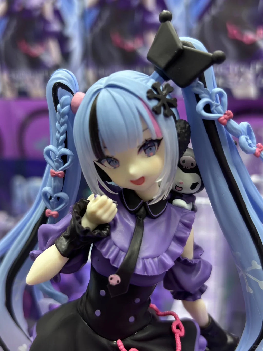 Genuine FuRyu Hatsune Snowmiku Kuromi Action Figure Trendy Doll Garage Kit Desktop Ornament Decoration Toy Girl Birthday Gift