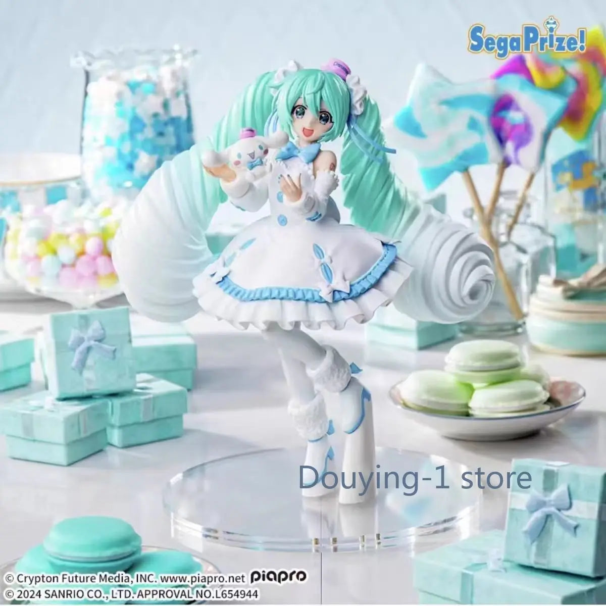 In Stock Sega Hatsune Miku X Cinnamoroll White Dress Ver. Action Figure Collection Model Gift
