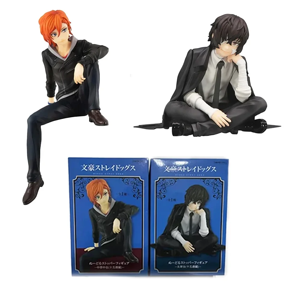 FuRyu Bungo Stray Dogs 12cm Dazai Osamu Noodles Press Figure Japanese Cartoon Figurines Collection Cute Toys