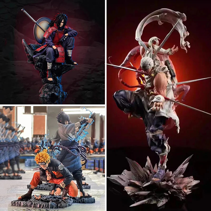 Anime Naruto Shippuuden Killer Bee Uzumaki Naruto Uchiha Sasuke Uchiha Madara Action Figures PVC Model Collection Toys Gifts