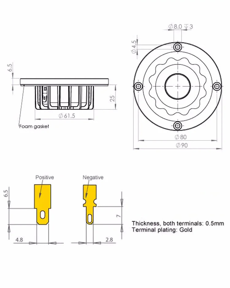 B-367 Denmark Wavecor Ceramic Silk Film 22 Core Tweeter  Speaker High Sound Speaker Dual Film HIFI Audio Speaker