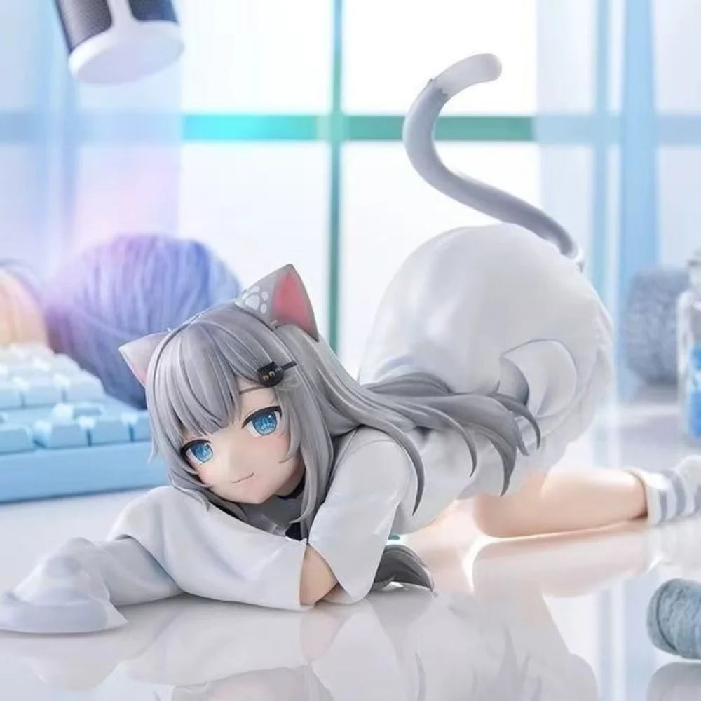 Two Dimensional Ornaments Cat-Themed Amagi Musume Figures, Beautiful Girl Trendy Toys Hane Shizuku Cat Ornaments Anime Models
