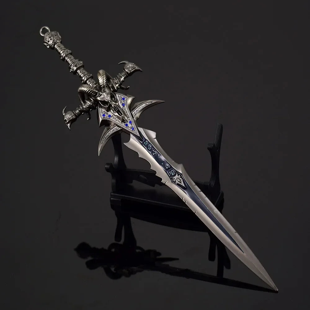 World of Warcraft Figur Arthas Menethil Lichkönig Frostmourne Schwert Set Spielzubehör Metallwaffenmodell Geschenk Spielzeug für Jungen