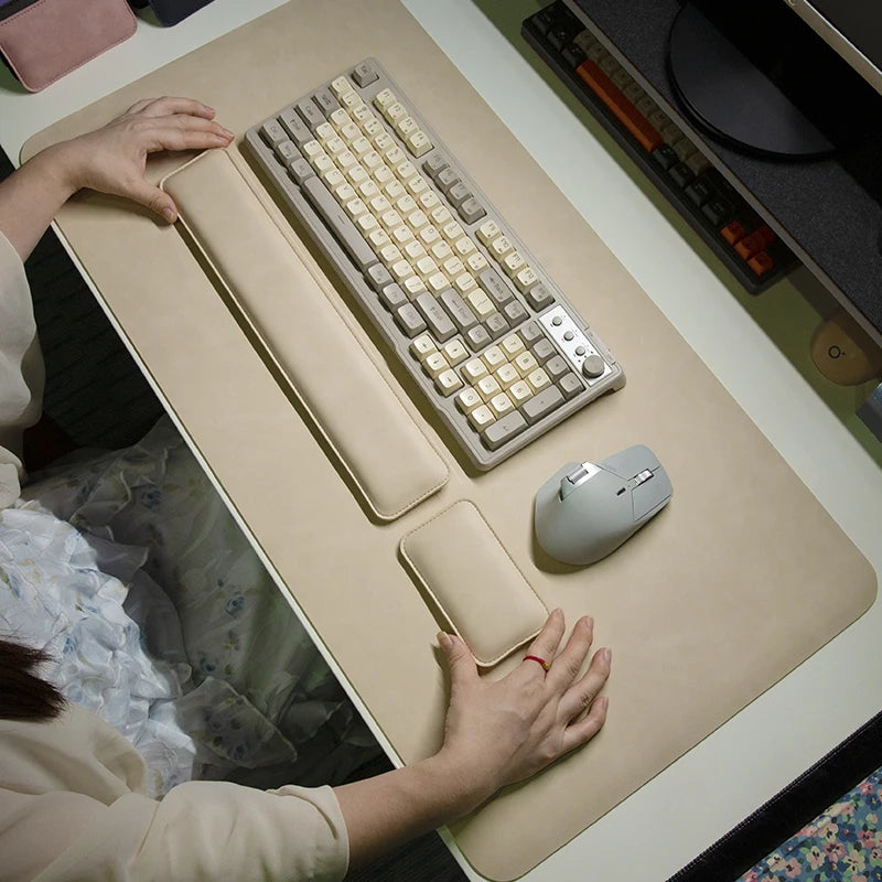 Desk Pad Waterproof PU Mouse Pad Large Mousepad Laptop Non-slip Desk Mat Keyboard Mats Mouse mat mouse wrist guard three pieces