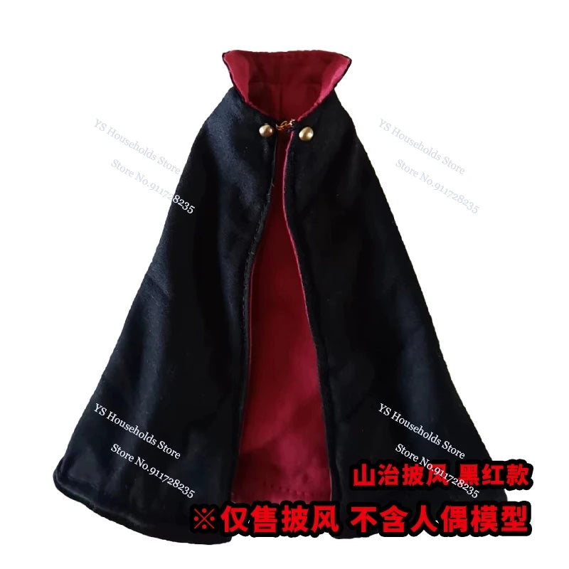 No Figure Shf 1/12 Anime One Piece Sanji Man Figure Black Red Mini Cloak Toys Accessory For 6" Action Figure Body Decoration