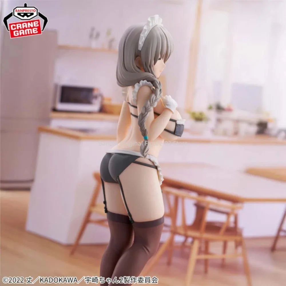 Original BANPRESTO Glitter &amp; Glamours Uzaki-chan Will Abhängen 27cm Hana Uzaki Maid Figur Anime Spielzeug Figur