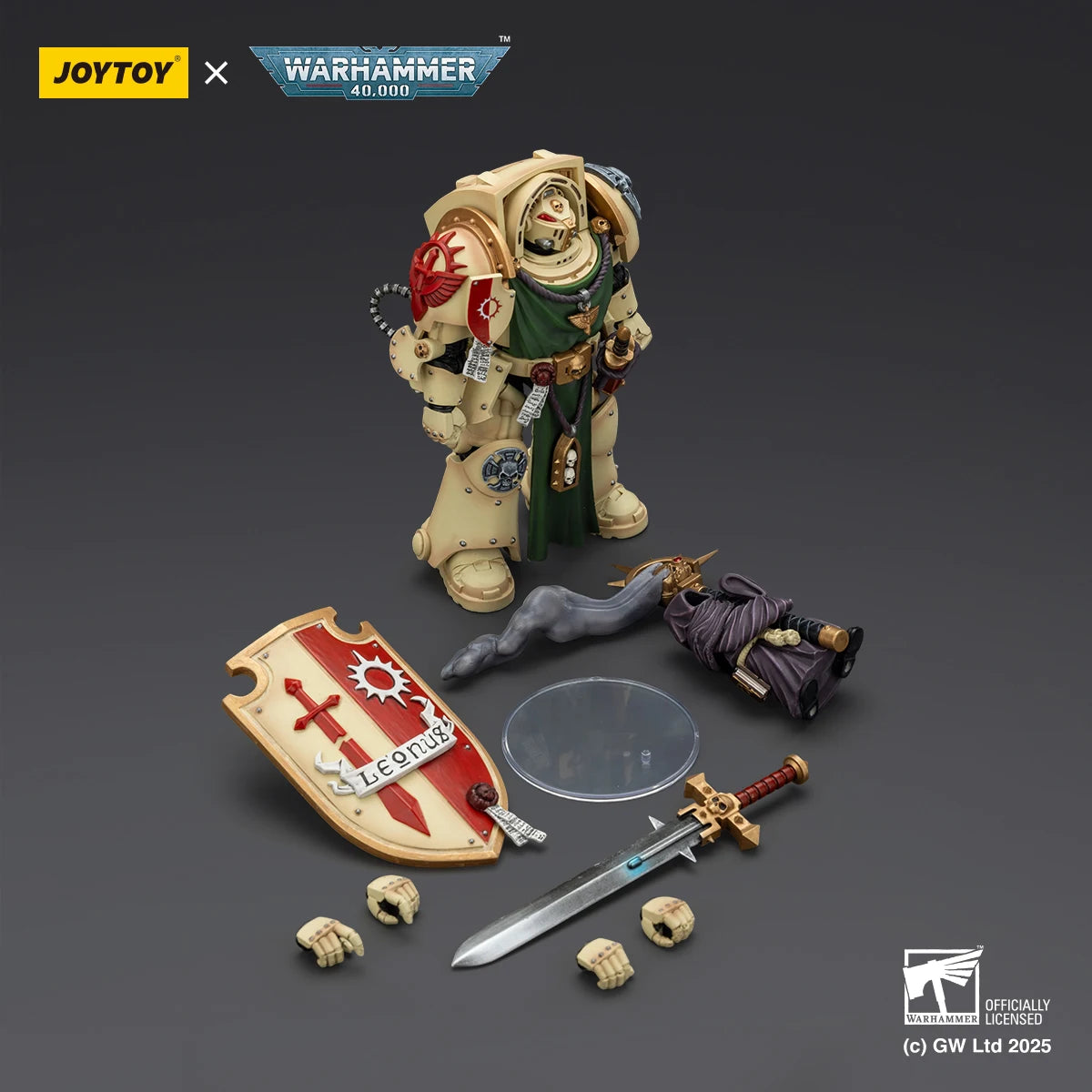 JOYTOY Warhammer 40K 1/18 Dark Angels Deathwing Knight With Power Sword Storm Shield Soldier Figurine Action Figure Model Dolls