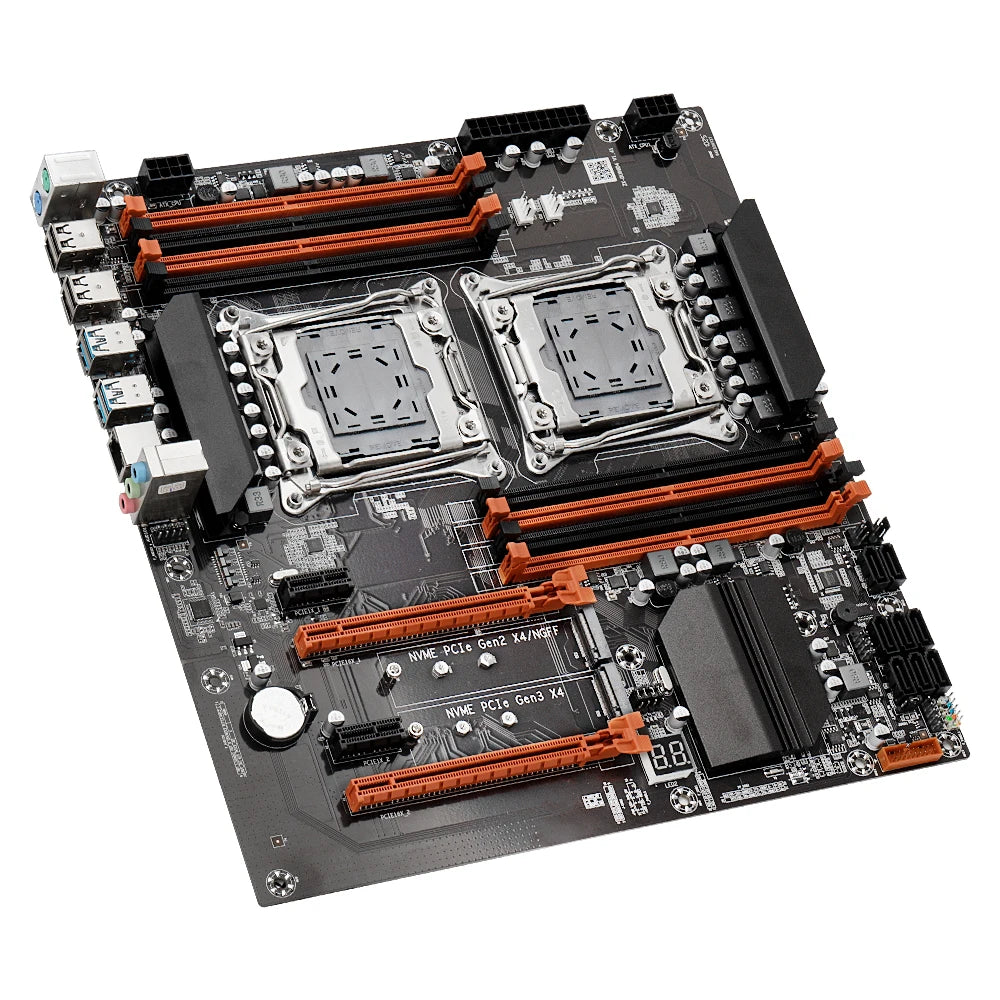 MOUGOl X99 Dual CPU Gaming Motherboard Set lntel Xeon E5 2680 V4&DDR4 64GB (4*16GB) LGA2011-3 M.2 NVME for Server Computer Host
