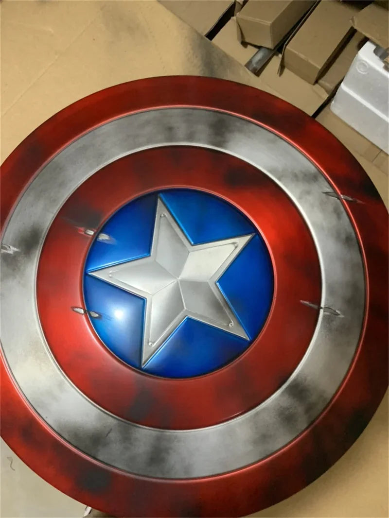 60cm New Marve Model Toy 1:1 Captain America Shield Aluminum Alloy Production Shield Model Collectibles Ornaments Gift For Boys