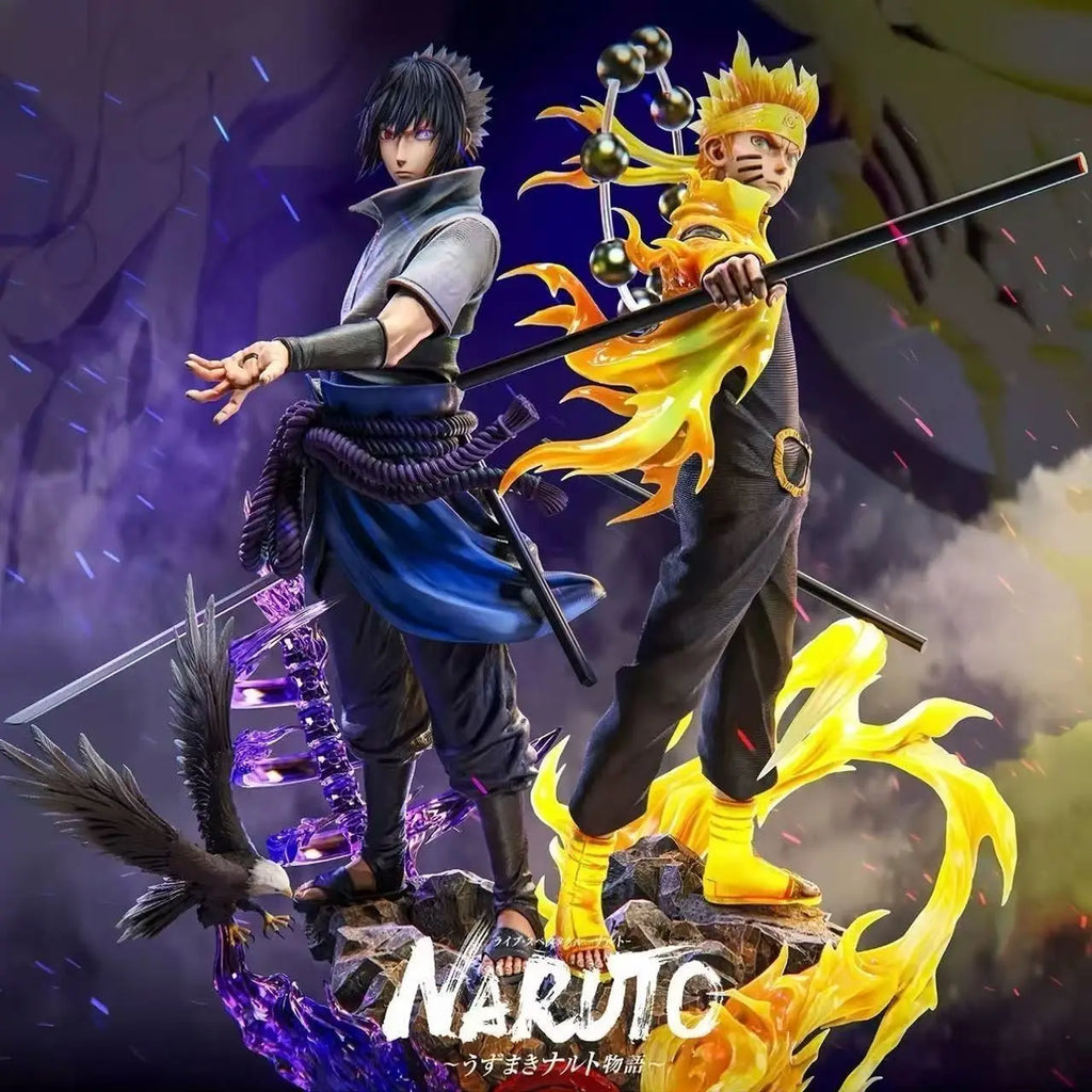 New Model Hypoxia Uzumaki Naruto Uchiha Sasuke Ninja GK Peripheral Ornaments Trendy Play Birthday Gift Anime Figure Model Doll