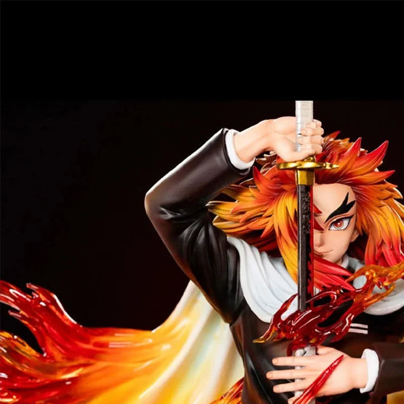 30cm Anime Demon Slayer Figure Rengoku Kyoujurou Figurine Flame Hashira Model PVC Desktop Statue Collection Birthday Toys Gifts