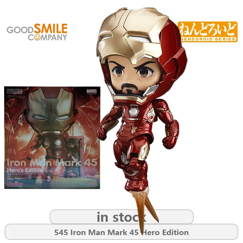 GSC Original NENDOROID Avengers: Endgame Series 1497-DX Iron Spider Man DX\988 Iron Man Mark50 Anime Action Figure Model Toys