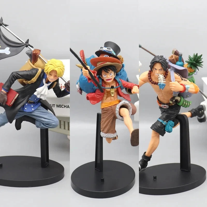 17 см One Piece Аниме Фигурка Running Sabo Раница Portgas D Ace Monkey D Luffy Екшън Фигурка Колекция Модел Орнаменти Играчка Подарък