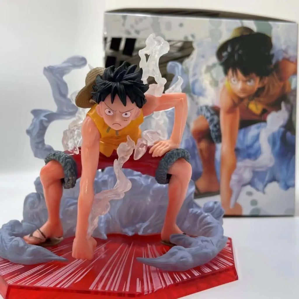 Anime One Piece Figur Second Gear Luffy Super Pitched Battle Scene PVC Puppensammlung Schreibtisch Ornament Modell Spielzeug Geschenk