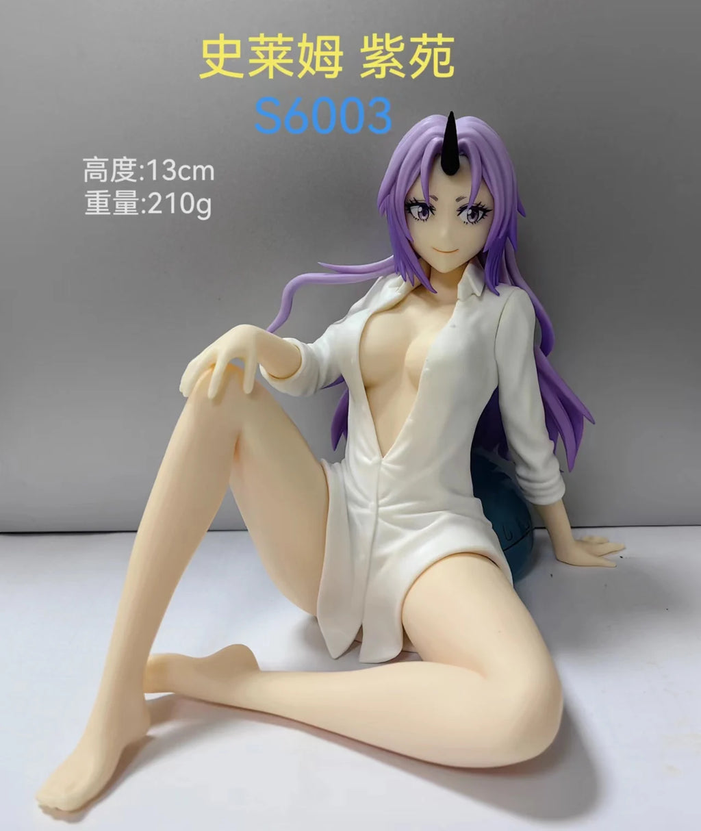 13CM Anime That Time I Got Reincarnated as a Slime Figure Shion Sitting animation model toy Gift Collection Decorative Ornaments