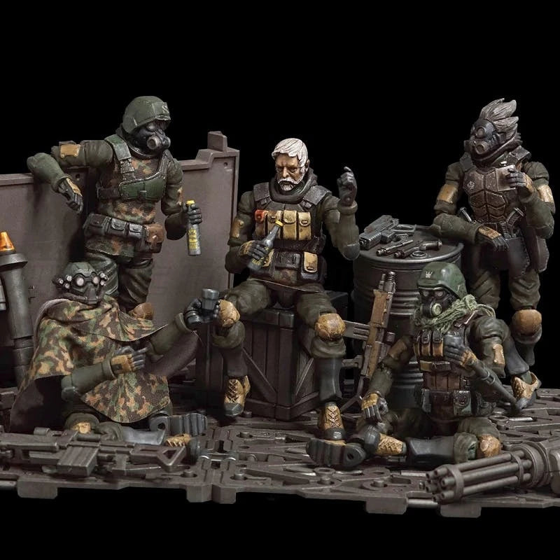 【MT】Acid Rain War FAV-SP14 1/18Action Figure Buck Squad Park Walk 5-Person Box Military ModelToy Gift Collection