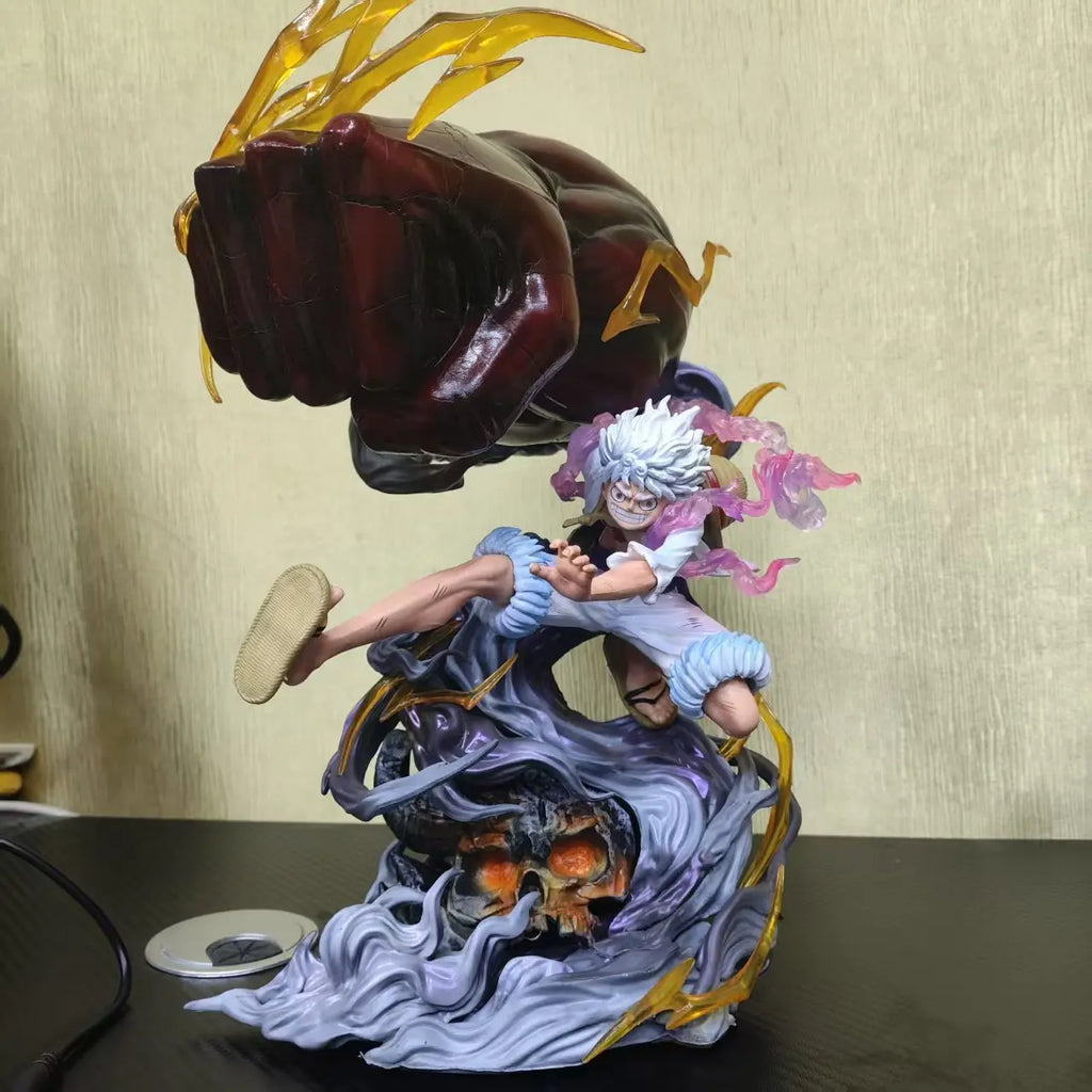 Luffy Gear 5 Gk Figure Explosive Fist Onigashima Haki Awakening Led Light Up Anime Statue Collectible Decor For Fans Surprise