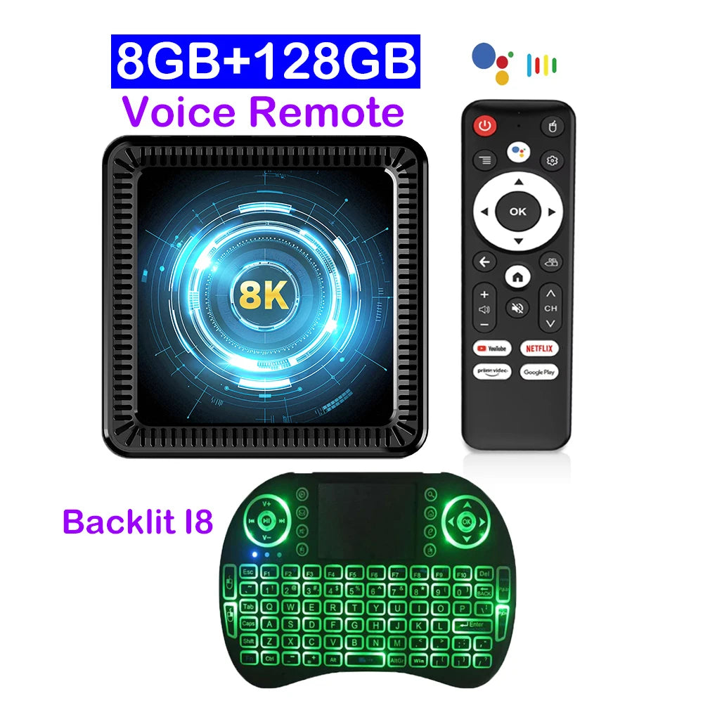 Very Fast Smart TV Box Q19 Android 14 Allwinner H618 Google Assistant Dual Wifi 5G Wifi6 8K 8GB 128GB Media Player Set Top Box