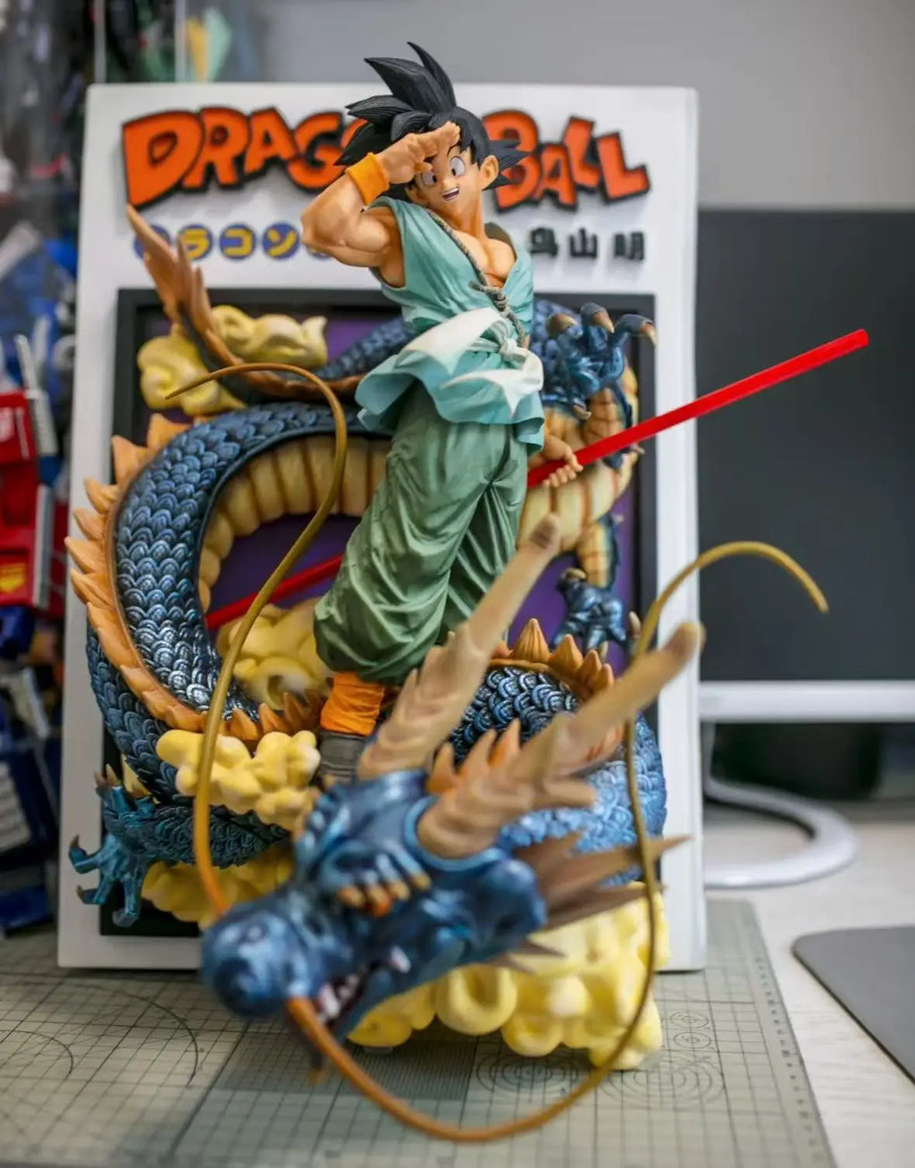 Amime Dragon Ball Z Gk 3D Comic Books Son Goku Riding Shenron Figurine PVC Action Figure Model Statue Collection Toy Gift