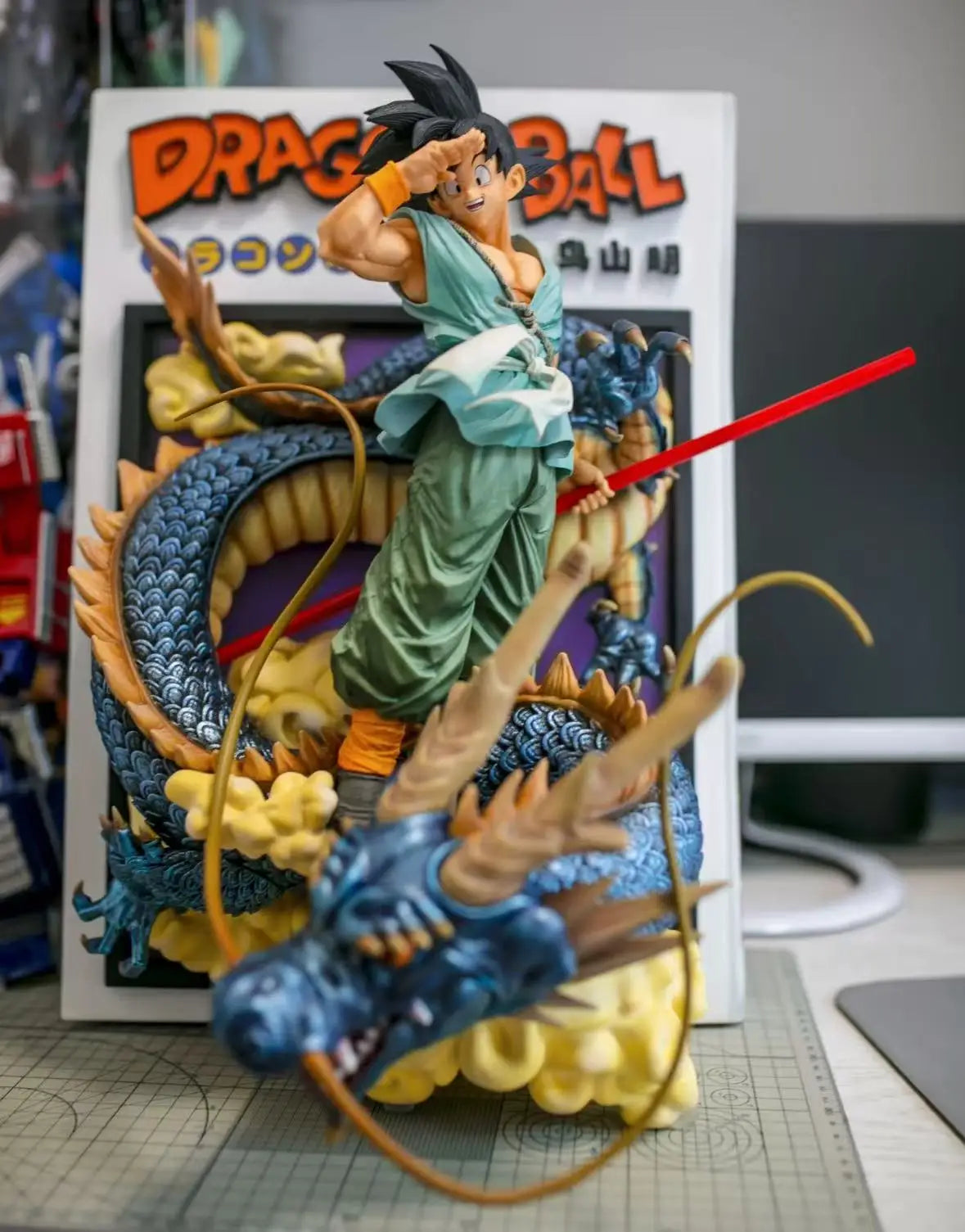 Amime Dragon Ball Z Gk 3D Comic Books Son Goku Riding Shenron Figurine PVC Action Figure Model Statue Collection Toy Gift