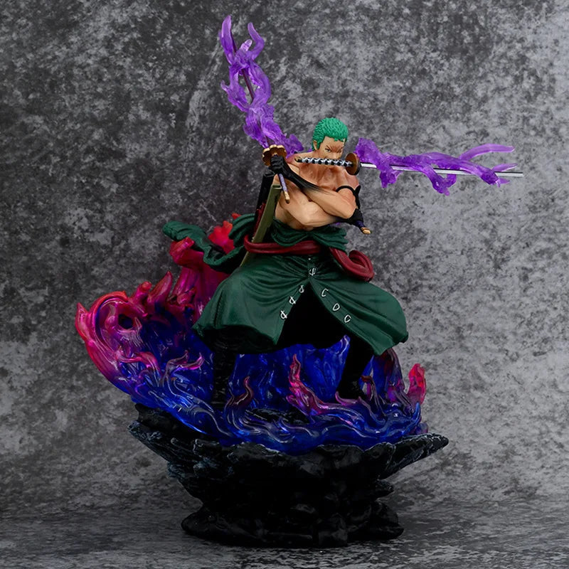 В наличност 30 см One Piece Gk Roronoa Zoro Аниме екшън фигурка Santoryu Three Knives Flow Ashura Манга статуя Декор Модел играчка