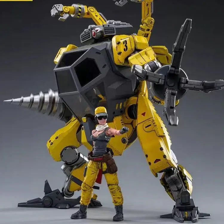 Official Genuine Joytoy Mecha, Steel Bone Robot Toy, Full Articulation Indust Equipped  Military Style Collectible Action Figure
