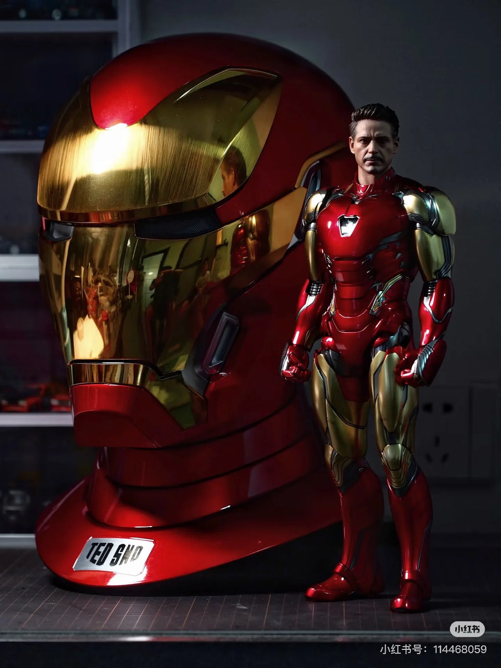 Marvel 1/1 Iron Man Jarvis Mk5 Mk50 Helmet Wearable Automatic Voice-Activated Electric Open And Close Series Childrens Toy Gift