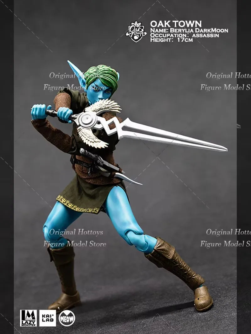 Lazy Monster 1/12 Scale Female Soldier Berylia Darkmoon Oak Town Elf Full Set About 17cm Action Figure Model Doll Gifts