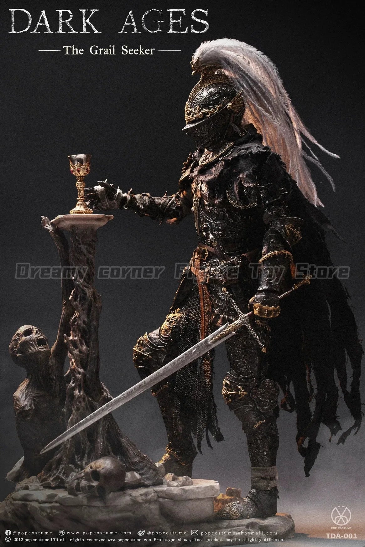 【In Stock】Original POP COSTUME TDA-001 The Dark Ages- Curse of The Grail The Dark Knight Galahad 1/6 Action Figure