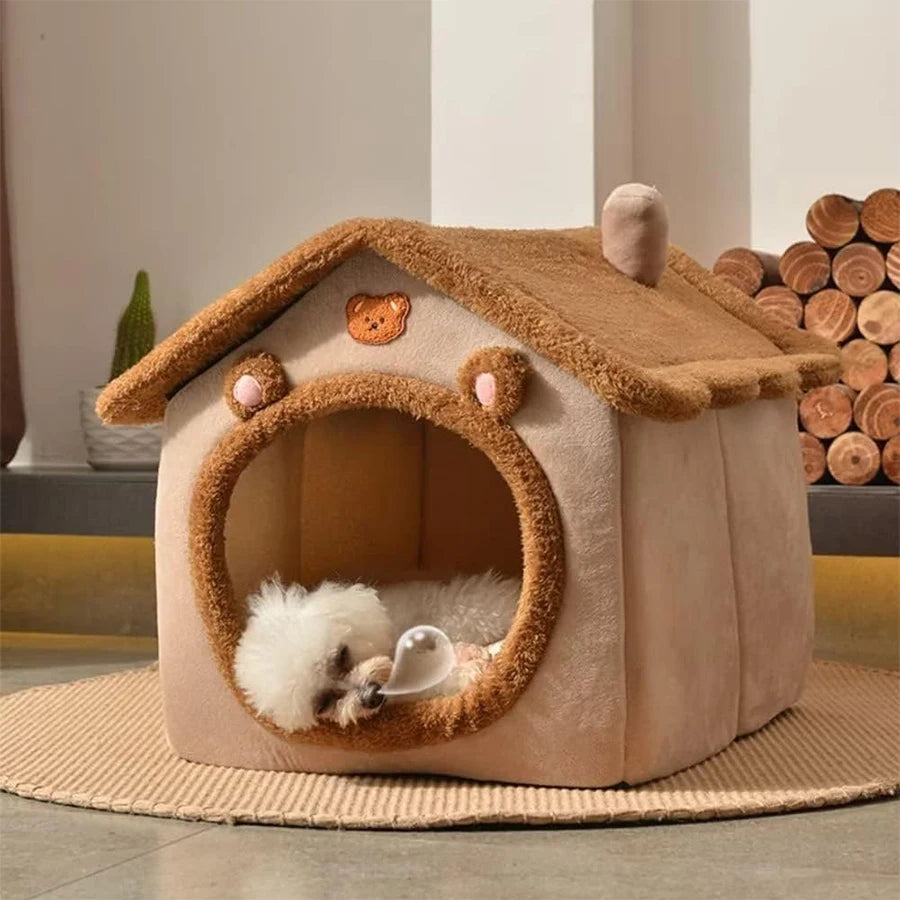 Faltbares Haustierhaus, abnehmbares, waschbares Katzenhaus, Welpenhöhle, Sofa, Haustierbett, Haus für besonders kleine Hunde und kleine und mittelgroße Katzen