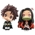 Anime 8/9cm Cute Q Versão Demon Slayer Action Figure Sentada Tanjiro Kamado Nezuko PVC Action Model Kid Toy Gift