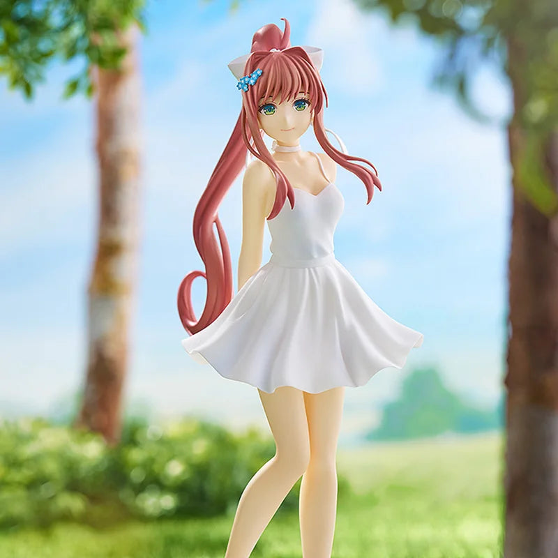 Good Smile Original POP UP PARADE Doki Doki Literature Club! Monika White Dress Ver. Sayori Anime Action Figures Toys Kids Gift