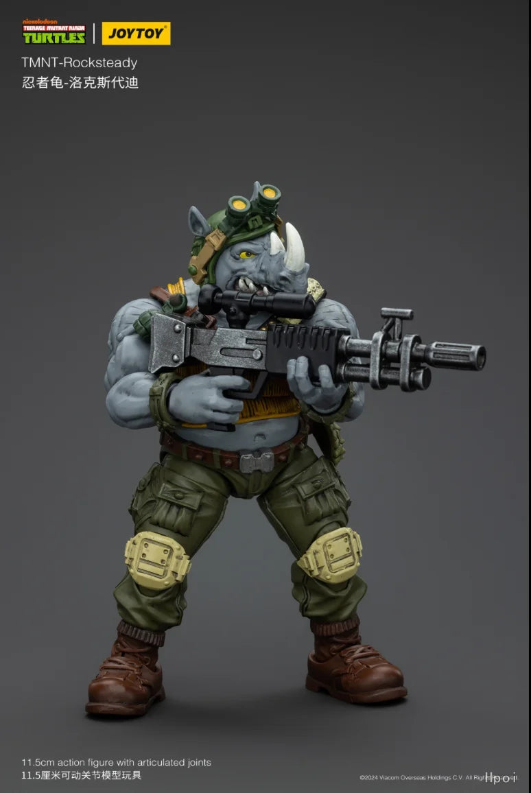 【SF】JOYTOY 1/18 Action Figure TMNT-Rocksteady Model Toys Gifts Collection Ornaments