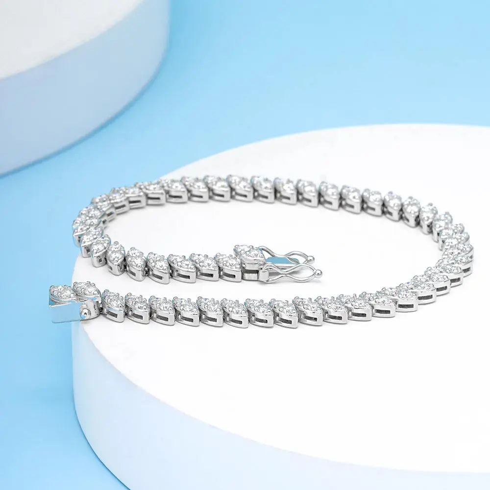 3 Claw 3CTTW Moissanite Tennis Bracelet 2.0MM GRA Certified Diamond Bracelet Chain s925 Sterling Silver Bracelets for Women Man