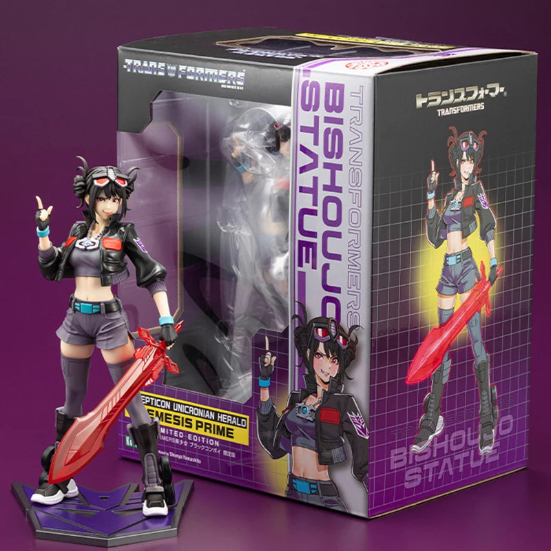 Original Kotobukiya Transformers Bishoujo Dark Optimus Prime Anime Figure PVC 23.5CM Collectible Model Satuette Ornament Gift