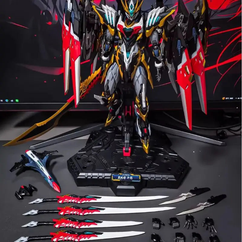 30cm Anime Ganjiang Motor Nuclear Action Figures Mecha Assembly Model Kits Alloy Skeleton Posable Desktop Decoration Model Gifts