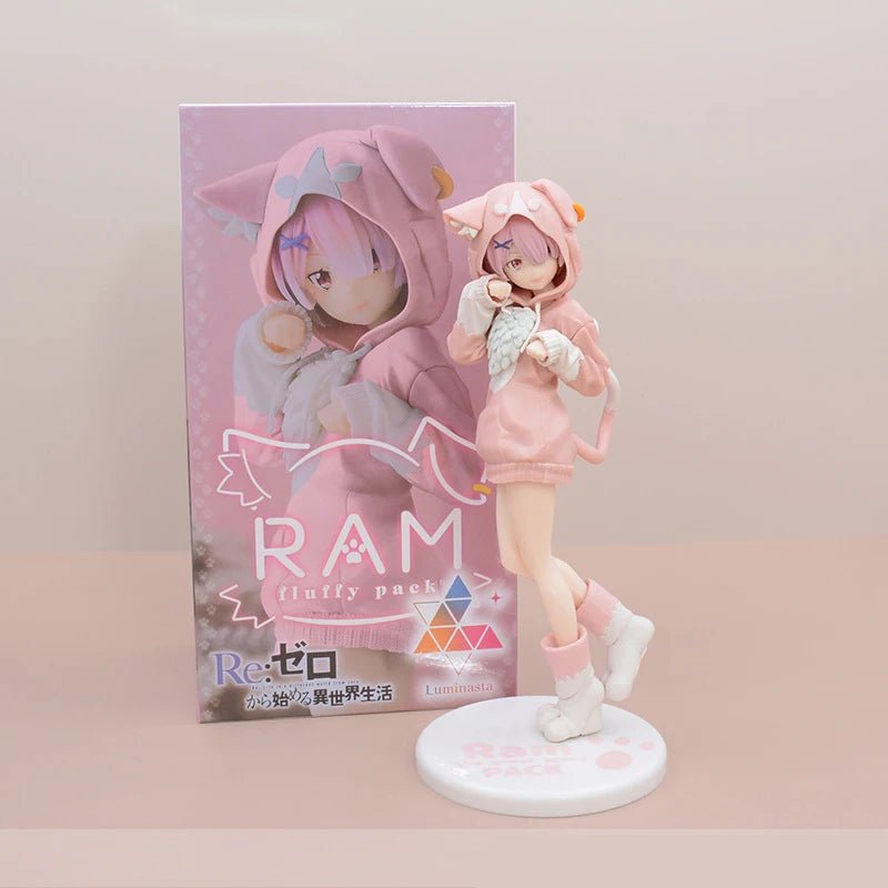 22CM Anime Re:Zero kara Hajimeru Isekai Seikatsu Rem Figure Model Ram Puck Starting Dresses PVC Emilia Collection Gift Toy