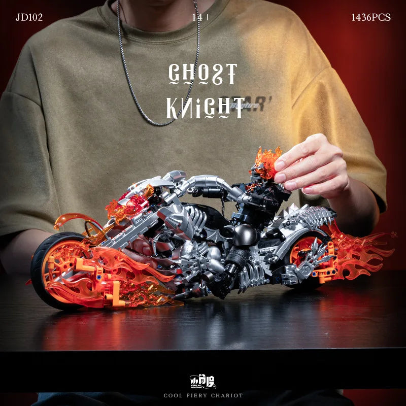 Marvel Ghost Rider Model Kit - High Difficulty Assembly, Skull & Bike Figure, Detailed Collectible Buildable Toy