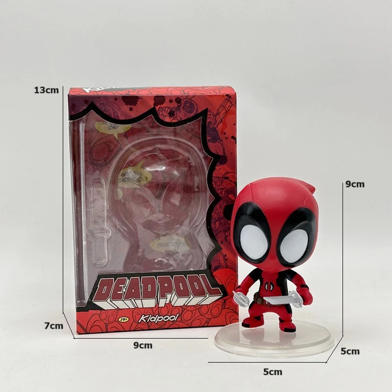 Marvel Deadpool & Wolverine Q Version Action Figures Dogpool Anime Collection Bobblehead Figures Ornament Birthday Gift Kids Toy